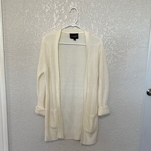 Women's Cream Open-Front Sweater